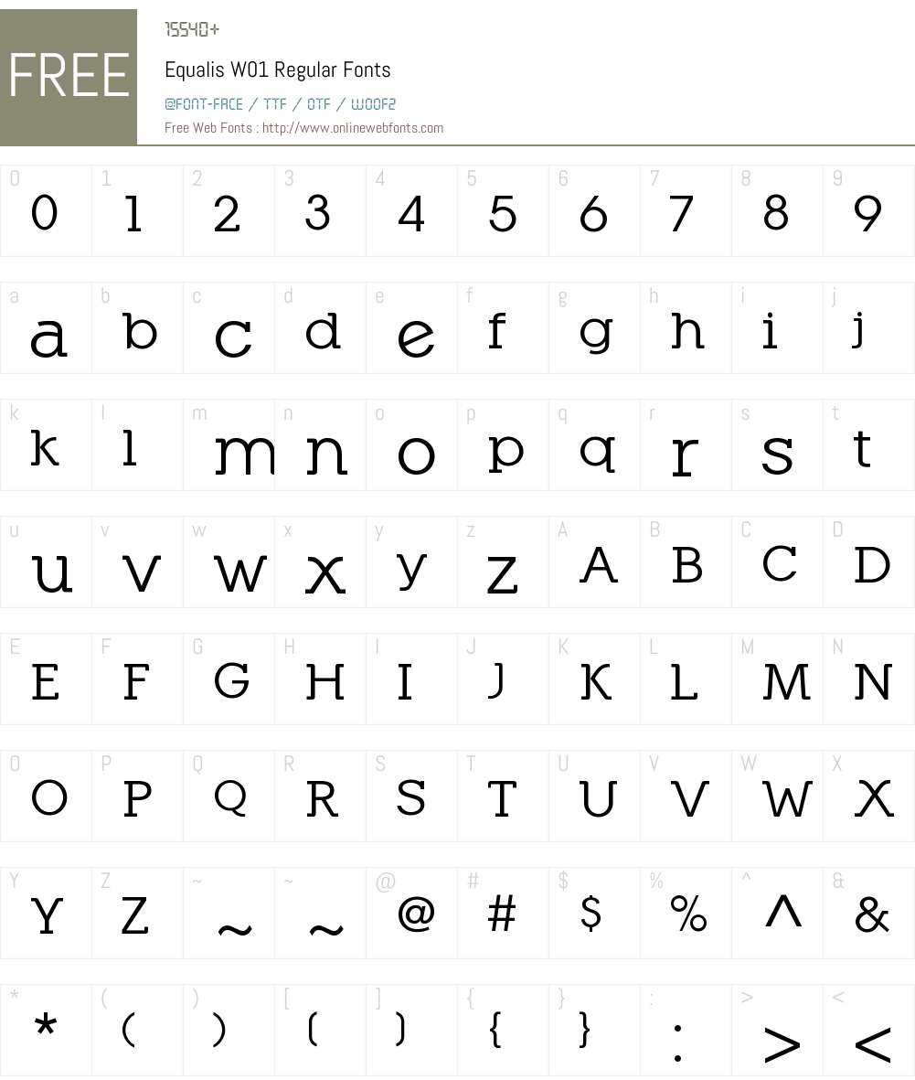 EqualisW01-Regular Font Screenshots