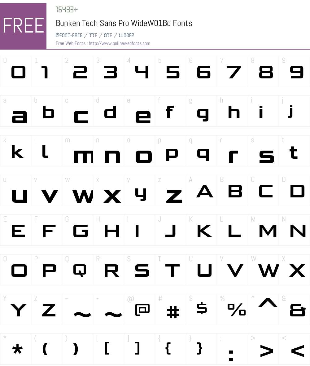 BunkenTechSansProWideW01-Bd Font Screenshots