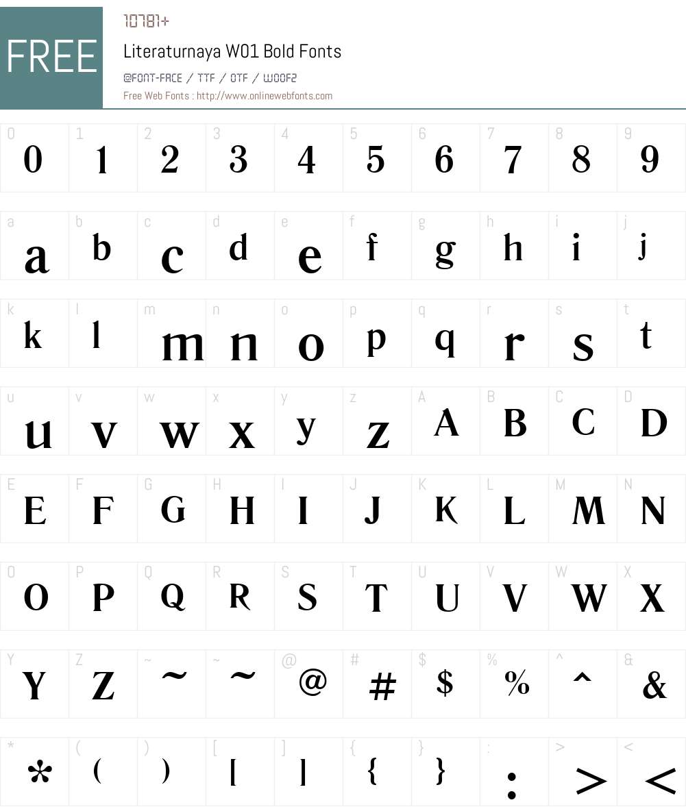 LiteraturnayaW01-Bold Font Screenshots
