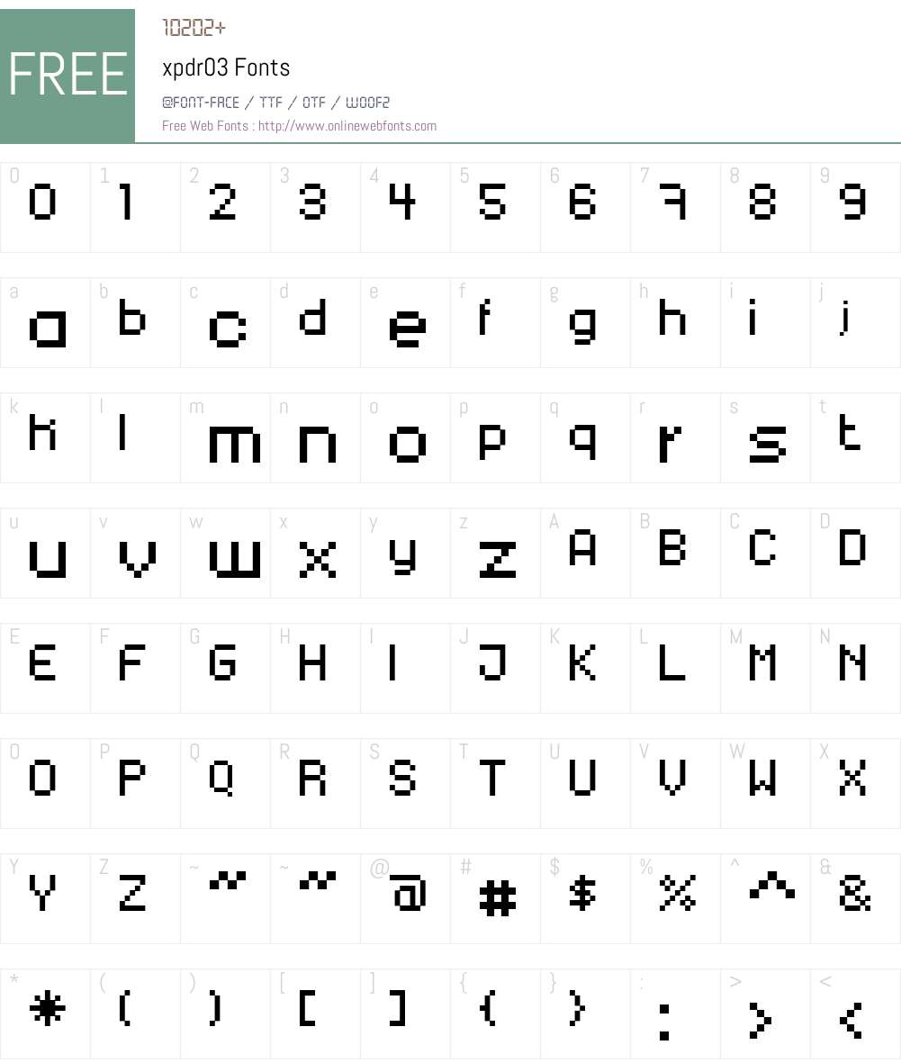 xpdr03 Font Screenshots