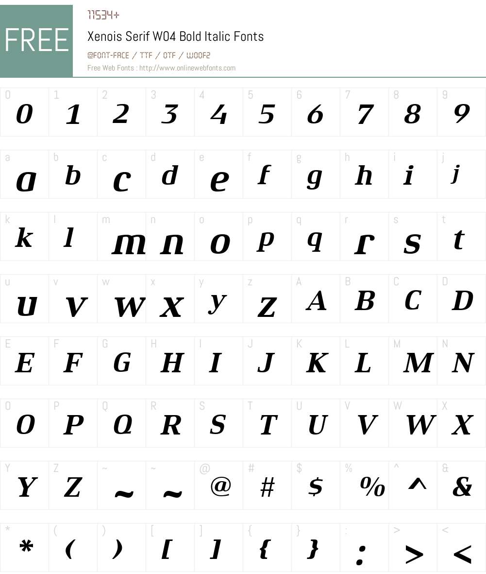 Xenois Serif Font Screenshots