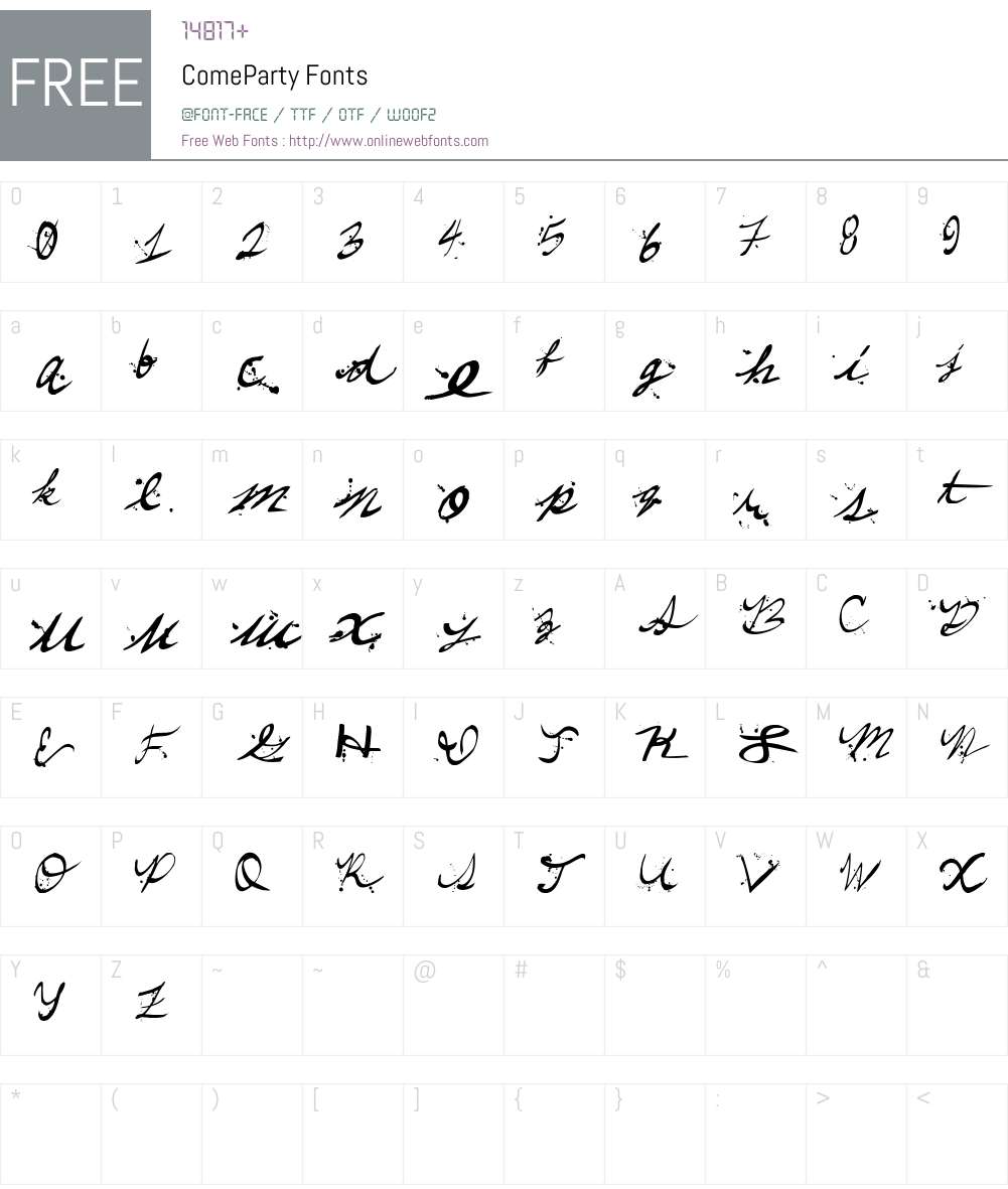 ComeParty Font Screenshots