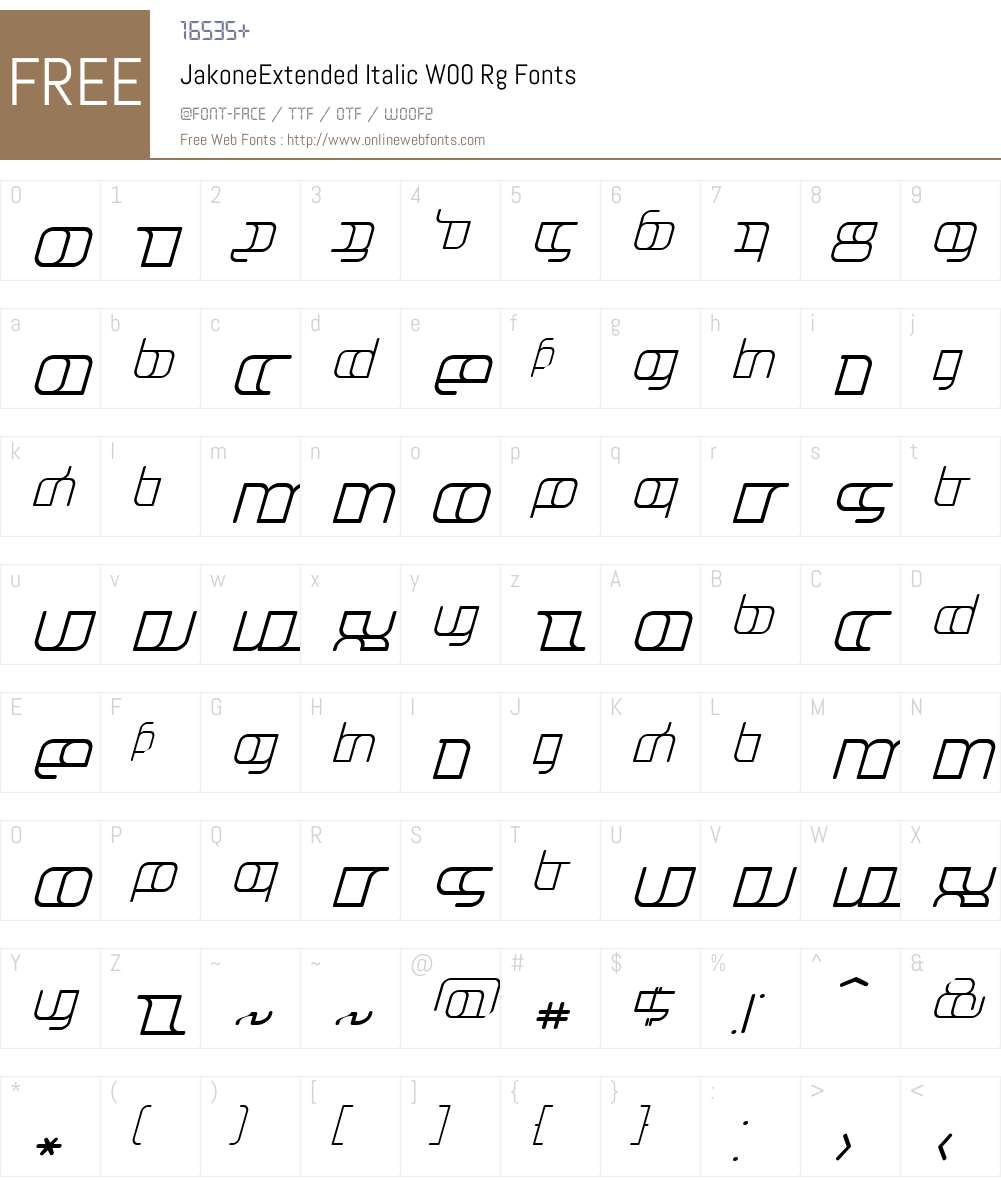 Jakone Font Screenshots
