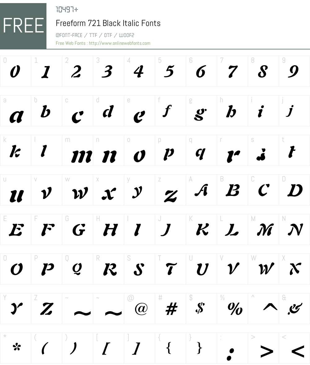 Freeform 721 Font Screenshots