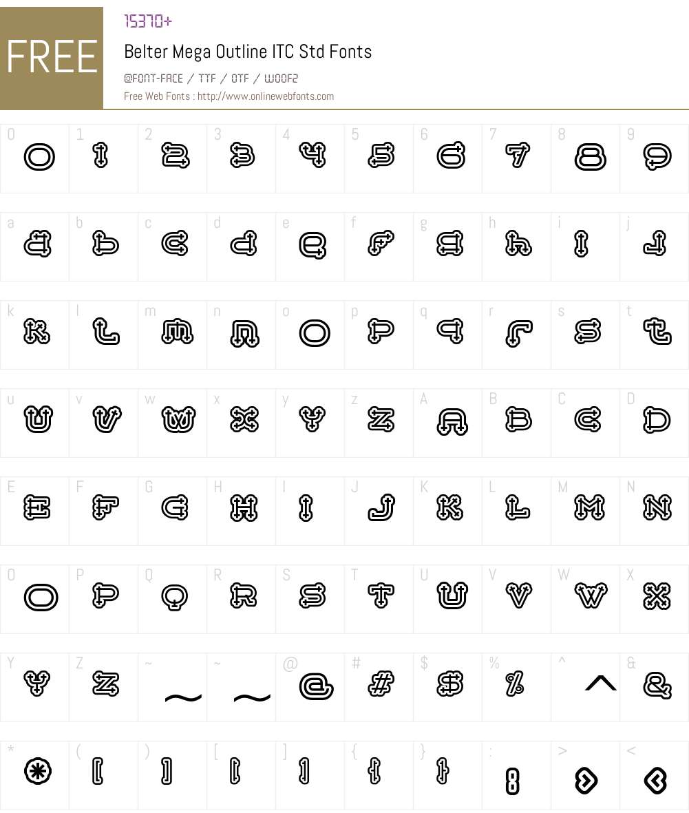 Belter Mega Outline ITC Std Font Screenshots