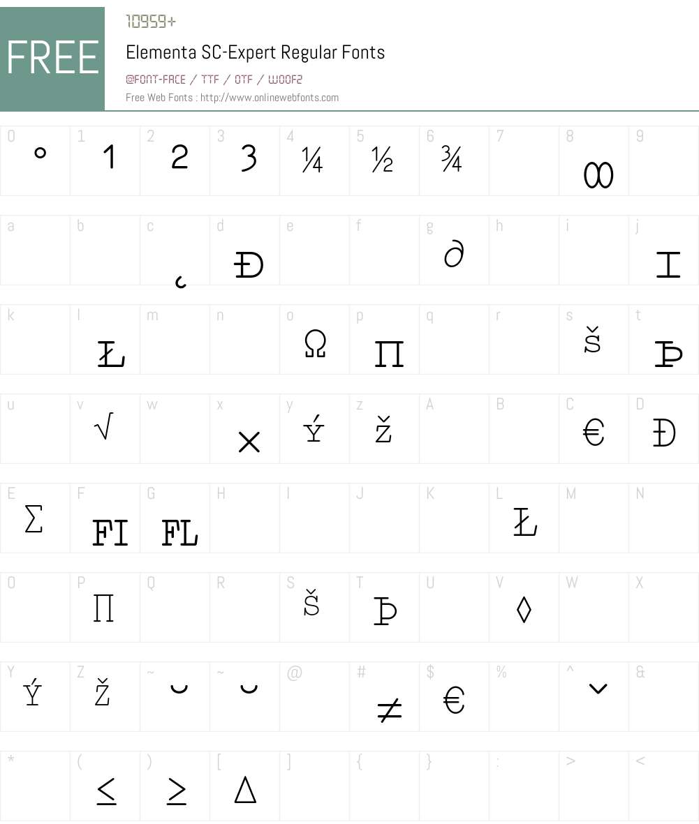 Elementa SC-Expert Font Screenshots