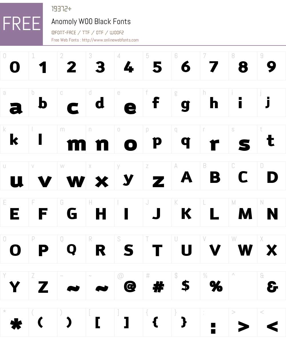 Anomoly Font Screenshots