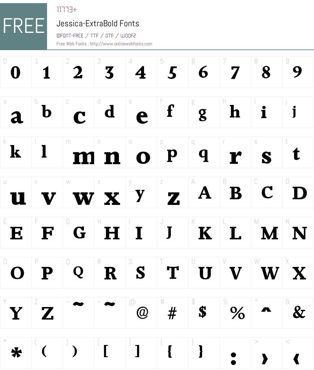 Jessica-ExtraBold Font Screenshots