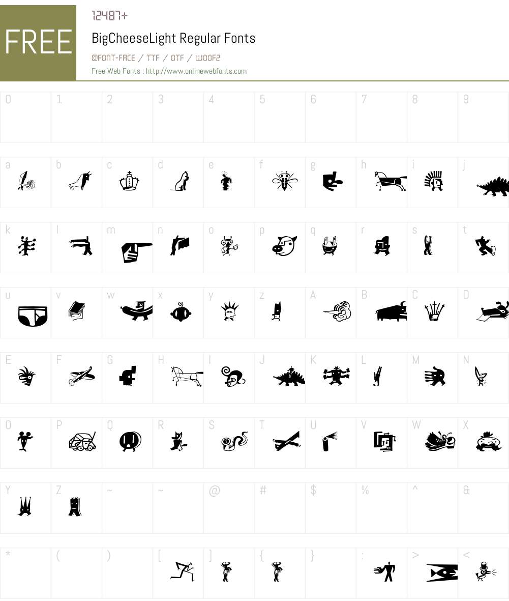 BigCheeseLight Font Screenshots