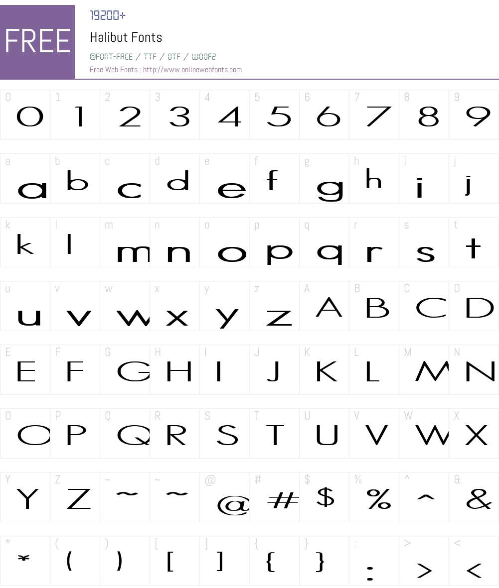 Halibut Font Screenshots