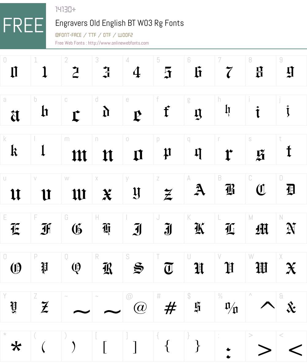 Engravers Old English BT W03 Rg 1.00 Fonts Free Download ...