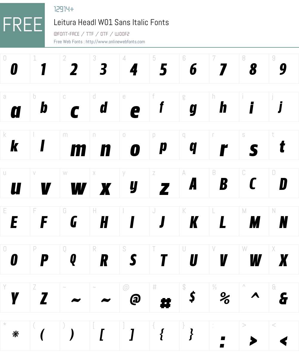 LeituraHeadlW01-SansItalic Font Screenshots