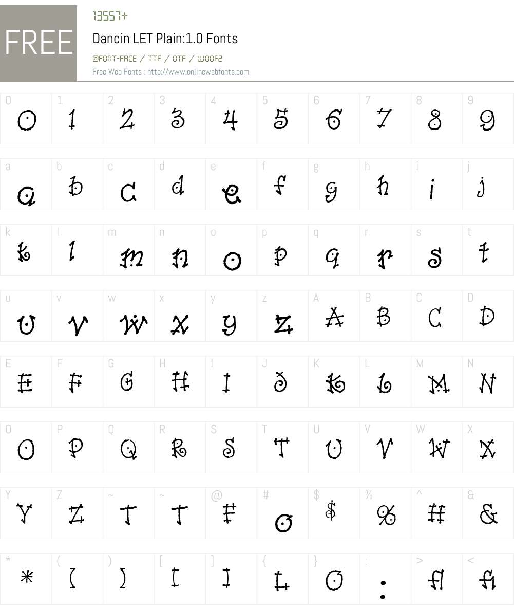 Dancin LET Font Screenshots