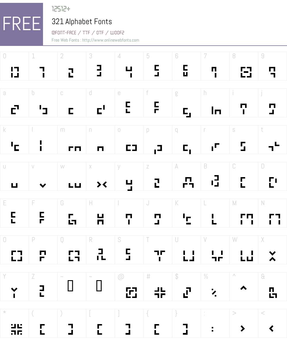 321 Alphabet Font Screenshots