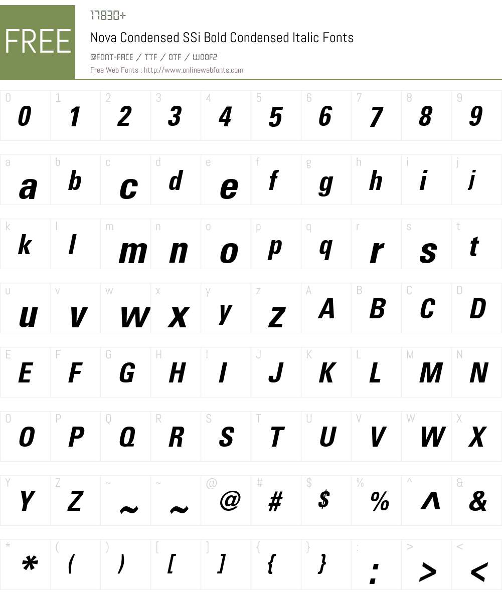 Nova Condensed SSi Font Screenshots