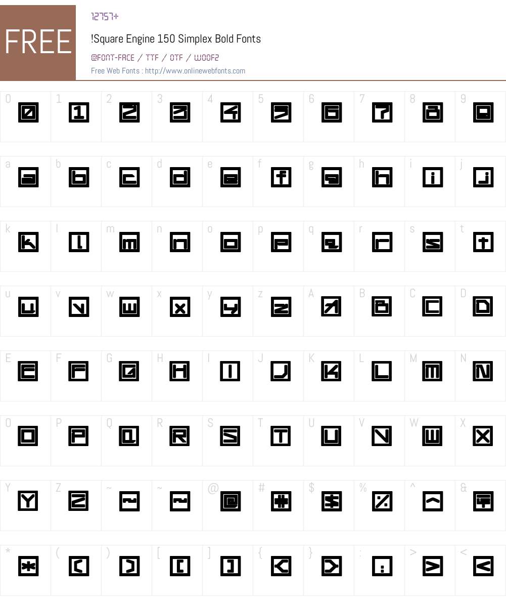 !Square Engine 150 Simplex Font Screenshots