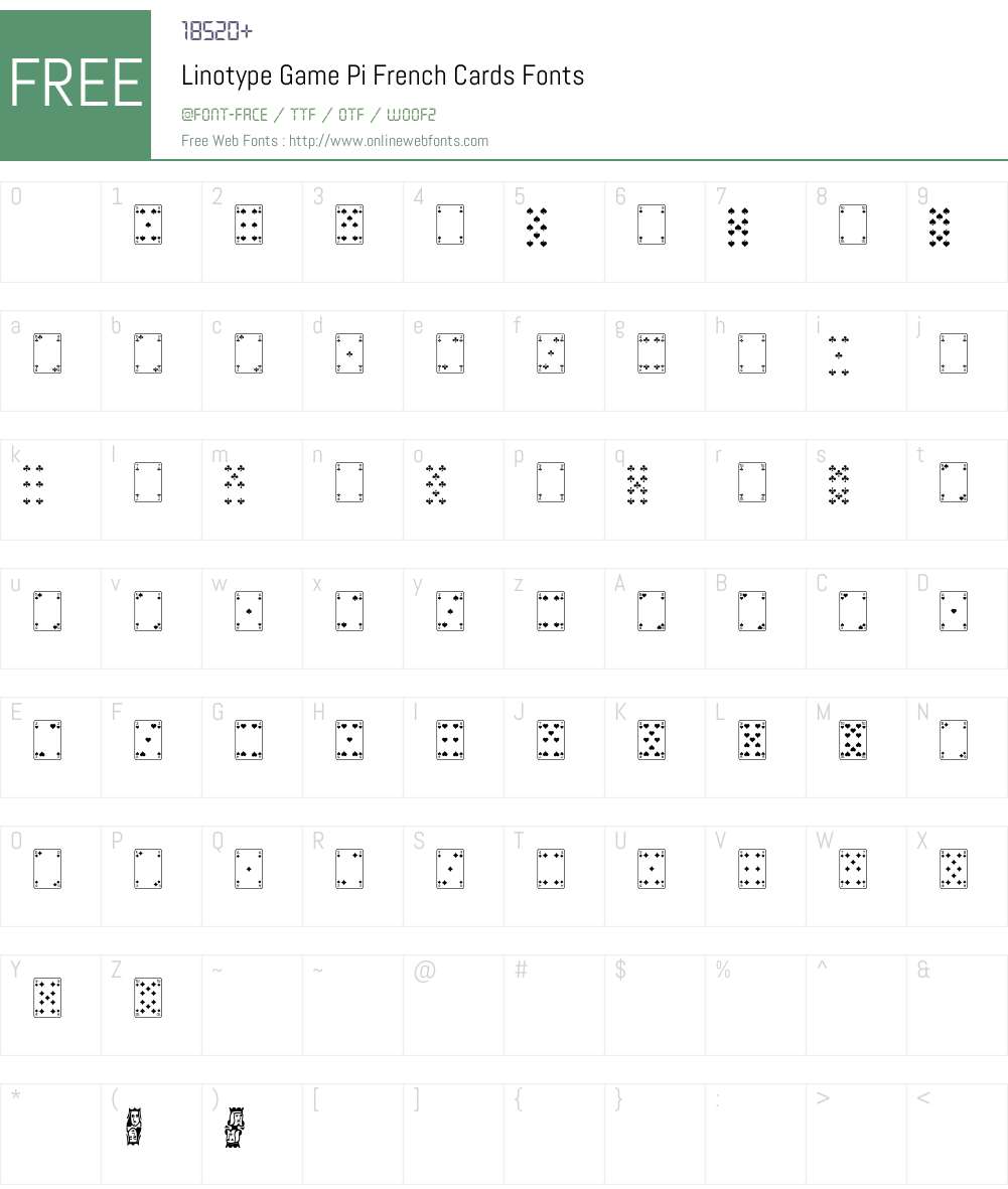 Linotype Game Pi Font Screenshots