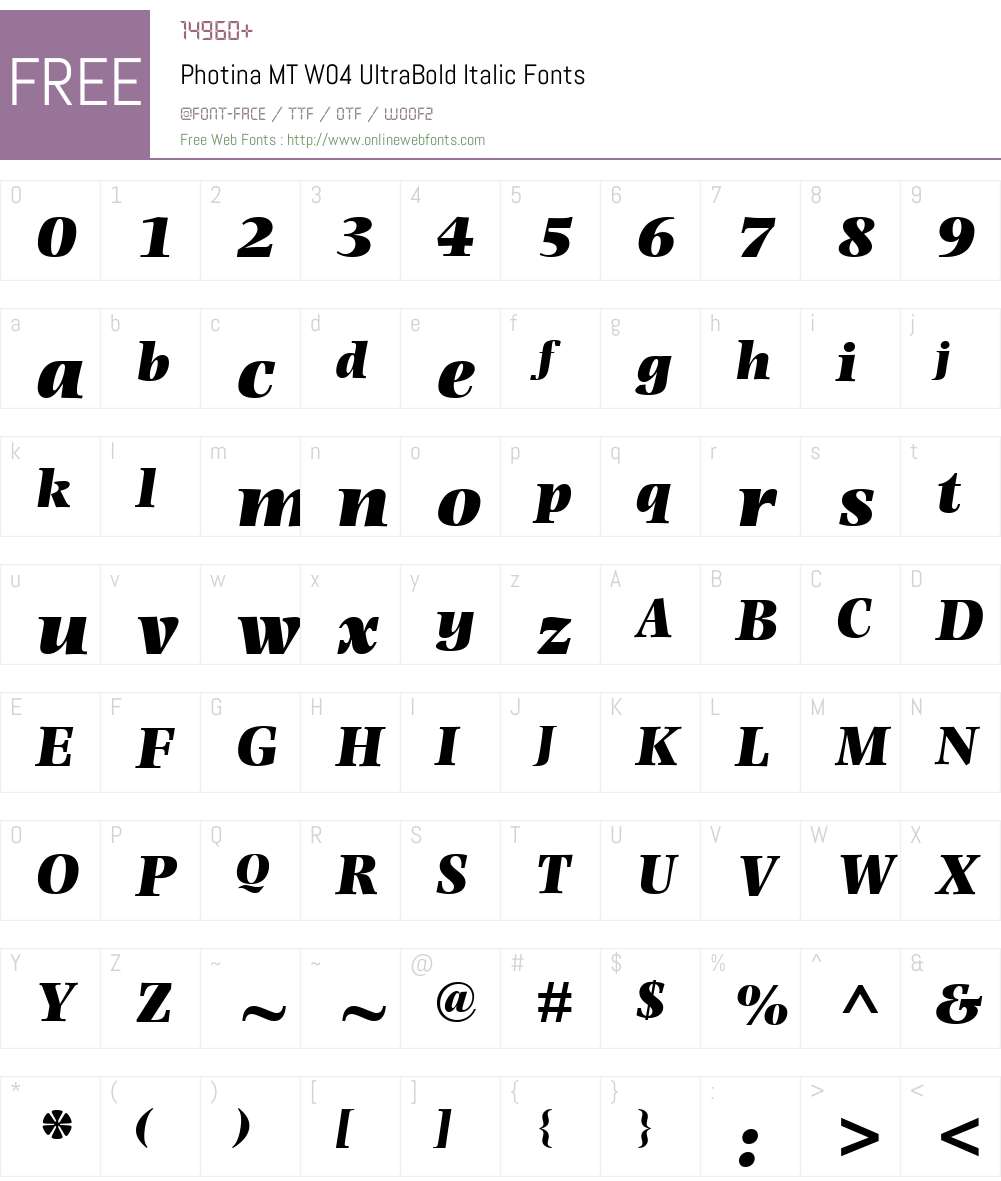 Photina Font Screenshots
