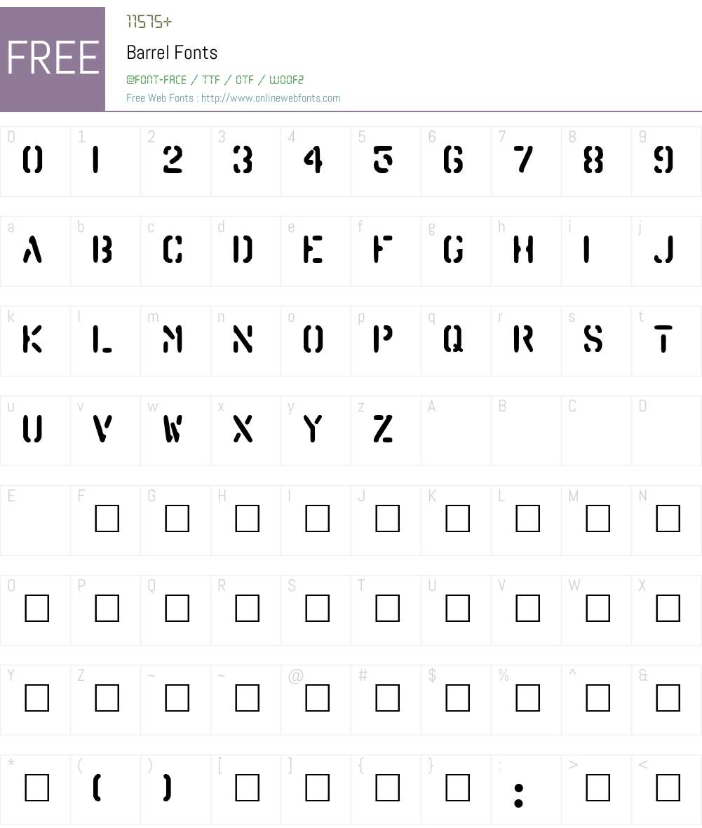 Barrel Font Screenshots