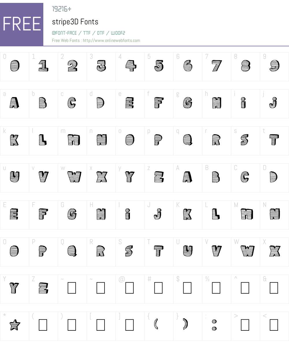 stripe3D Font Screenshots