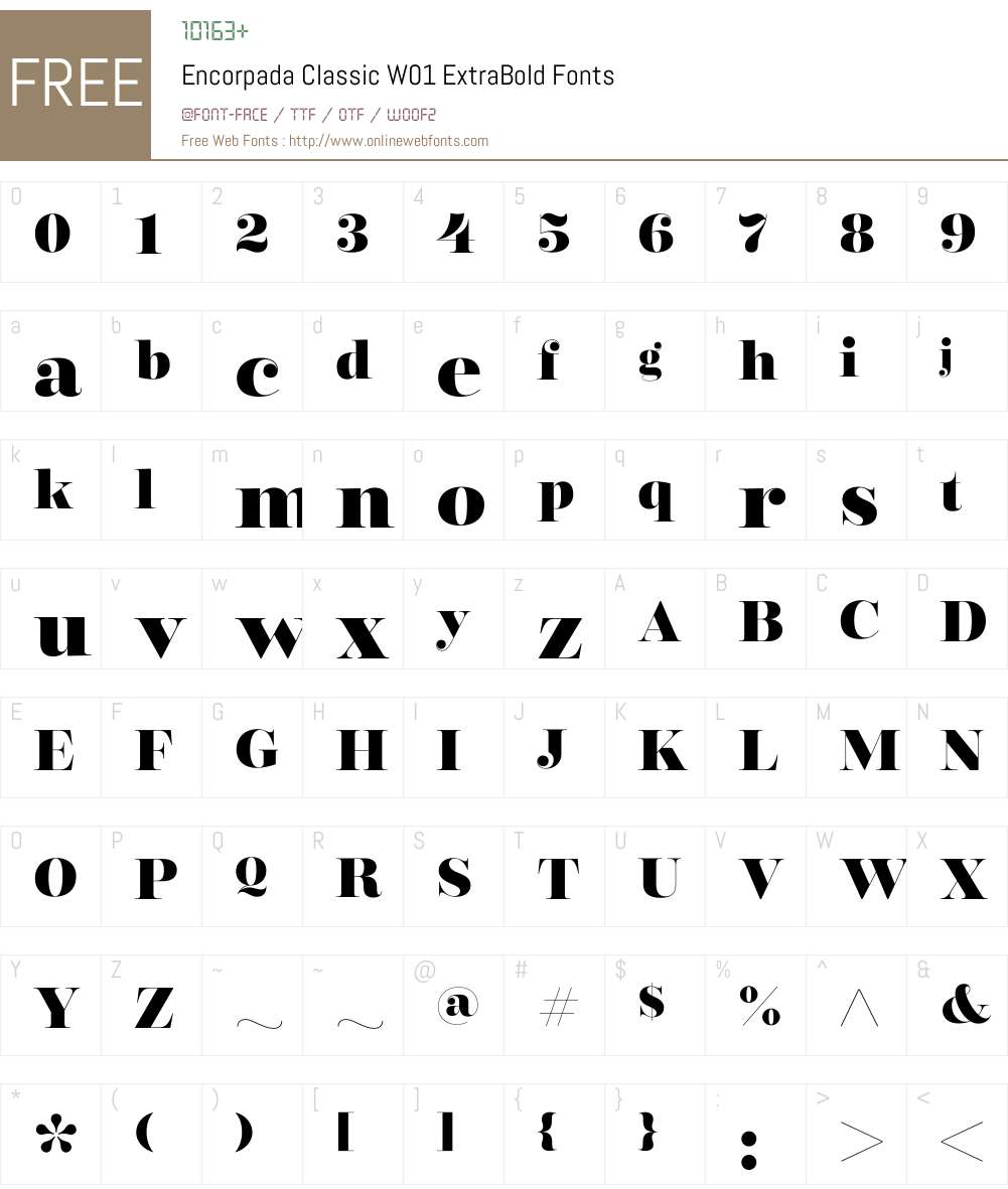 EncorpadaClassicW01-XBold Font Screenshots