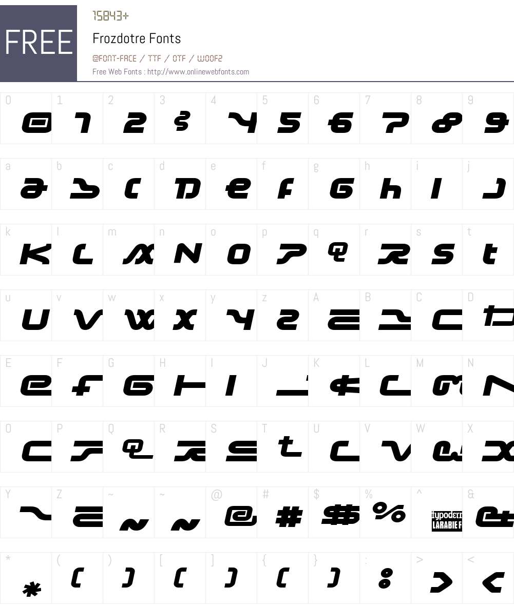 Frozdotre Font Screenshots