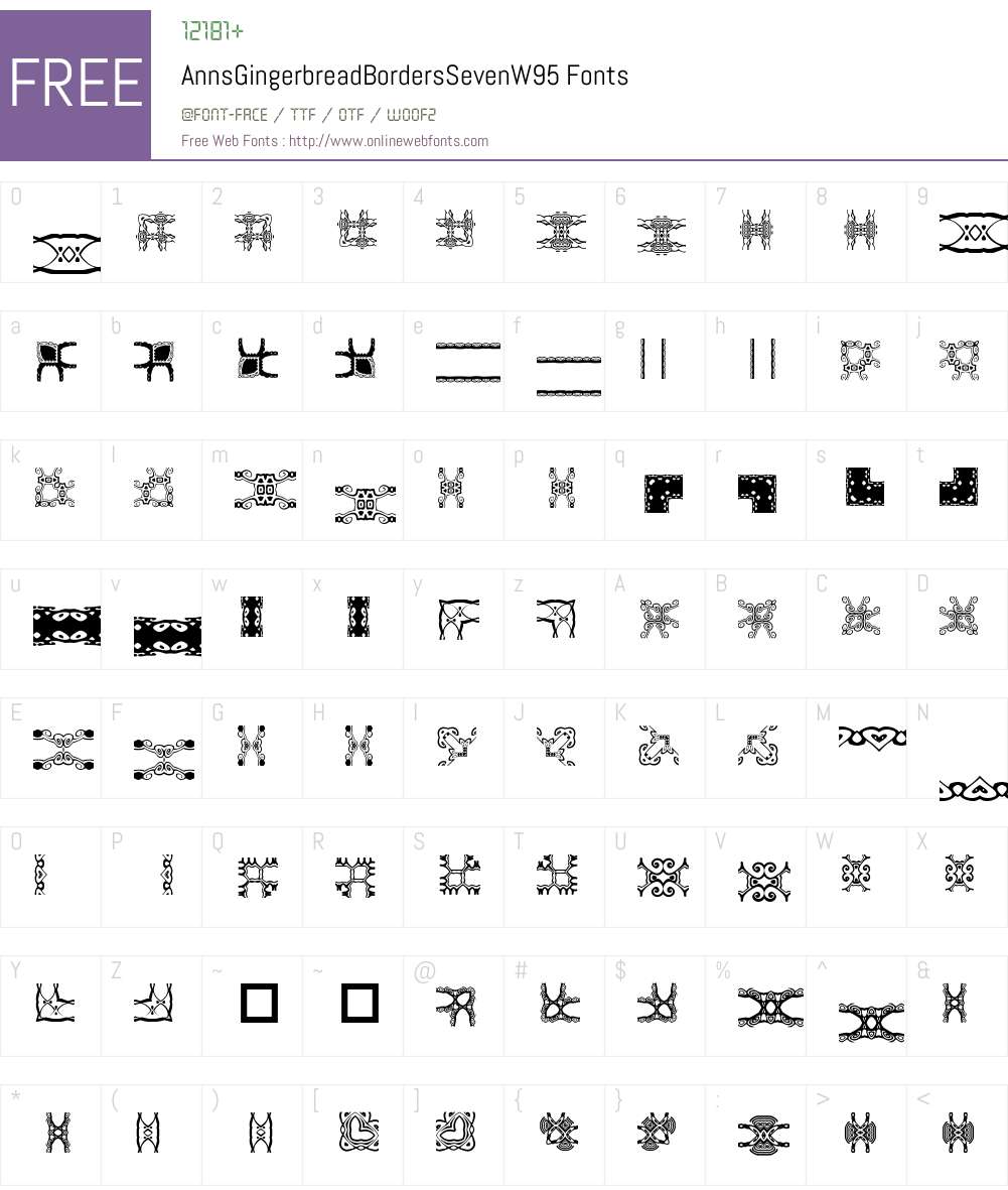 Ann's Gingerbread Borders Seven Font Screenshots