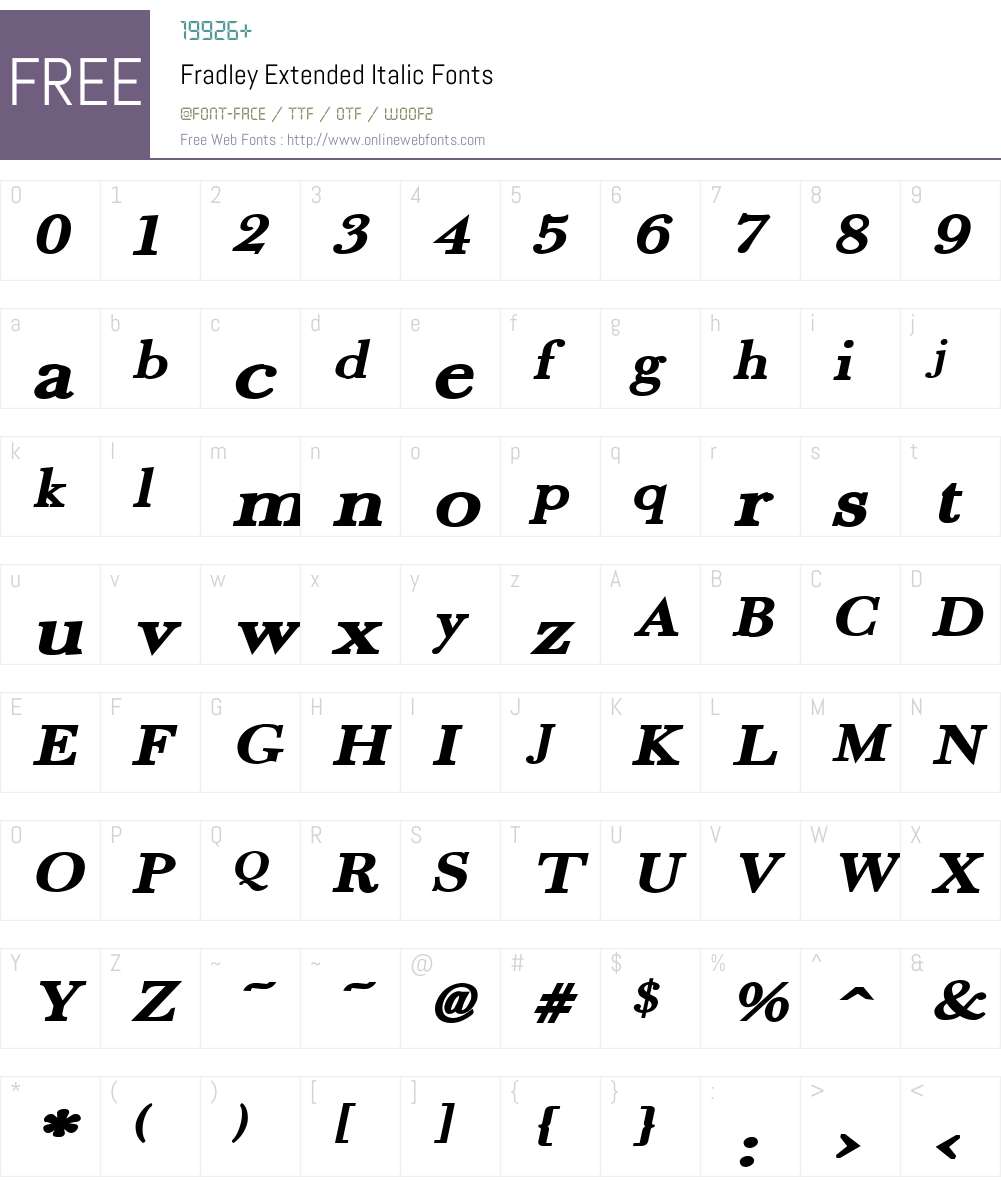 Fradley Extended Font Screenshots