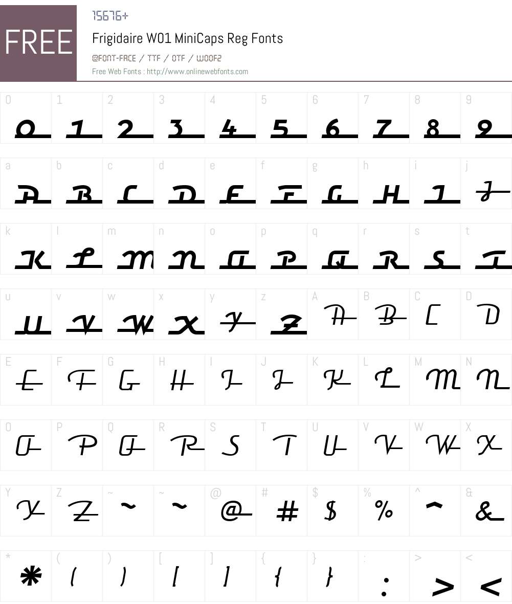 FrigidaireW01-MiniCapsReg Font Screenshots