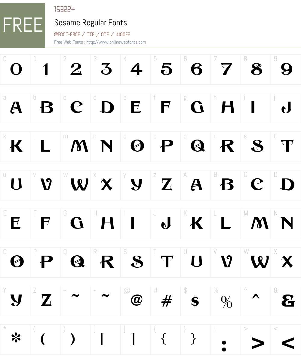 Sesame Font Screenshots