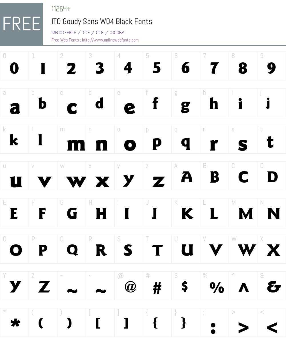 ITC Goudy Sans Font Screenshots