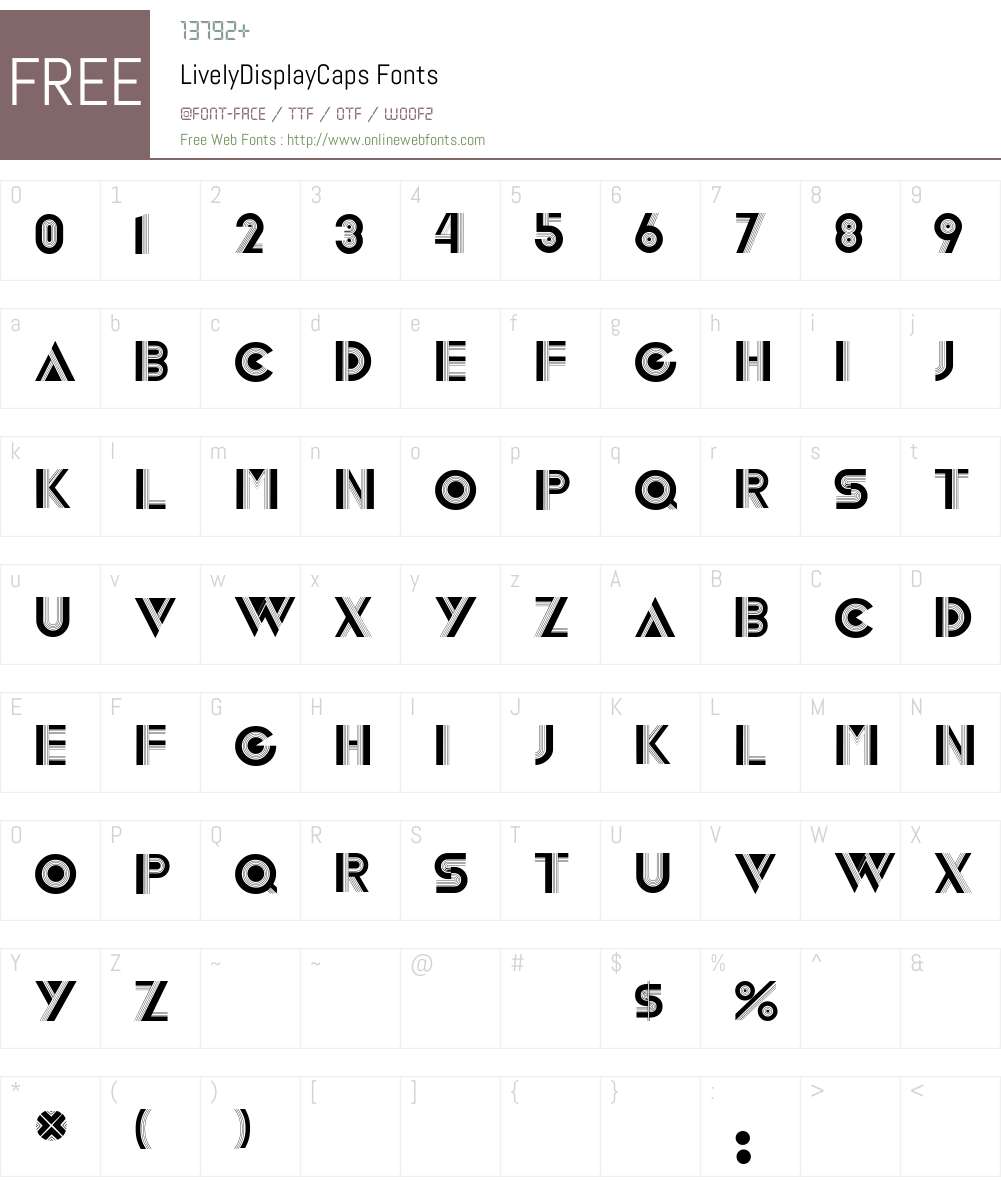 LivelyDisplayCaps Font Screenshots
