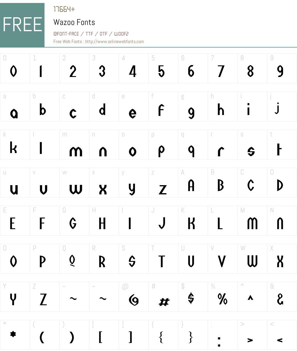 Wazoo Font Screenshots