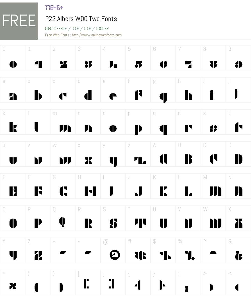 P22AlbersW00-Two Font Screenshots