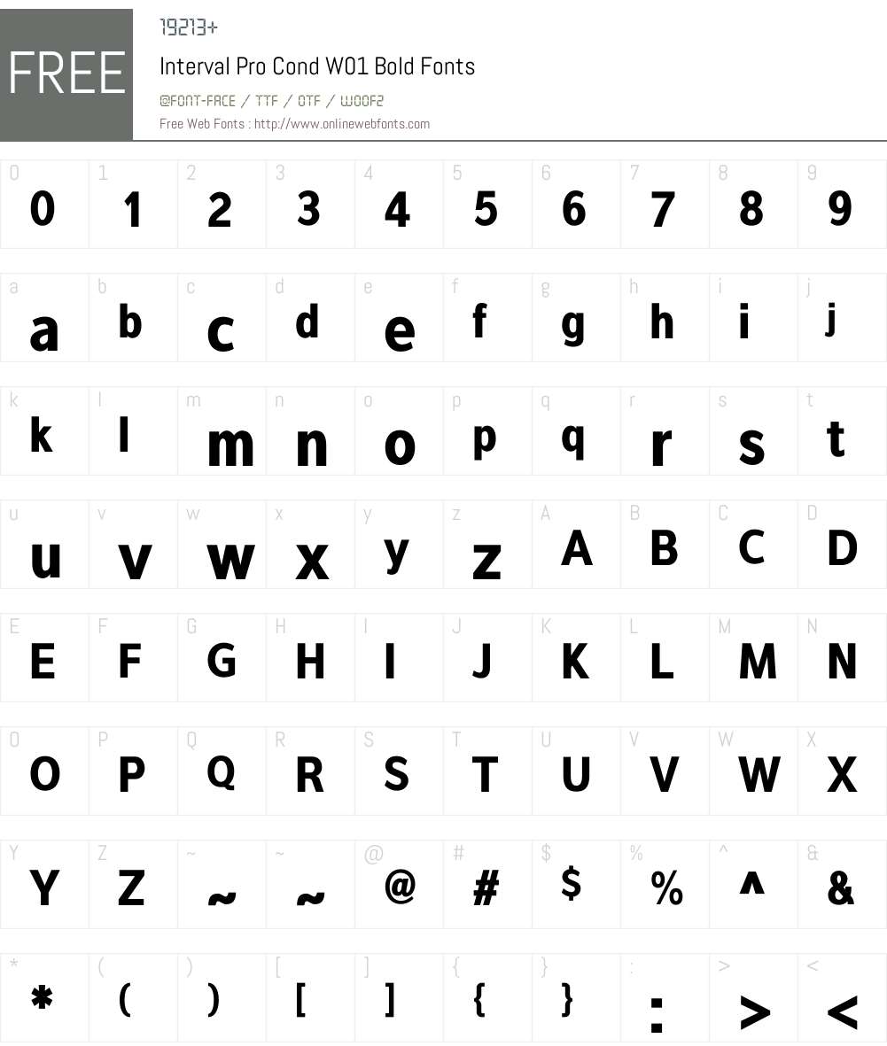 IntervalProCondW01-Bold Font Screenshots