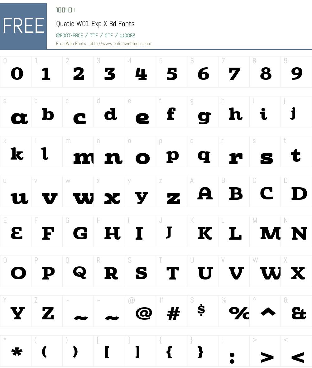 QuatieW01-ExpXBd Font Screenshots