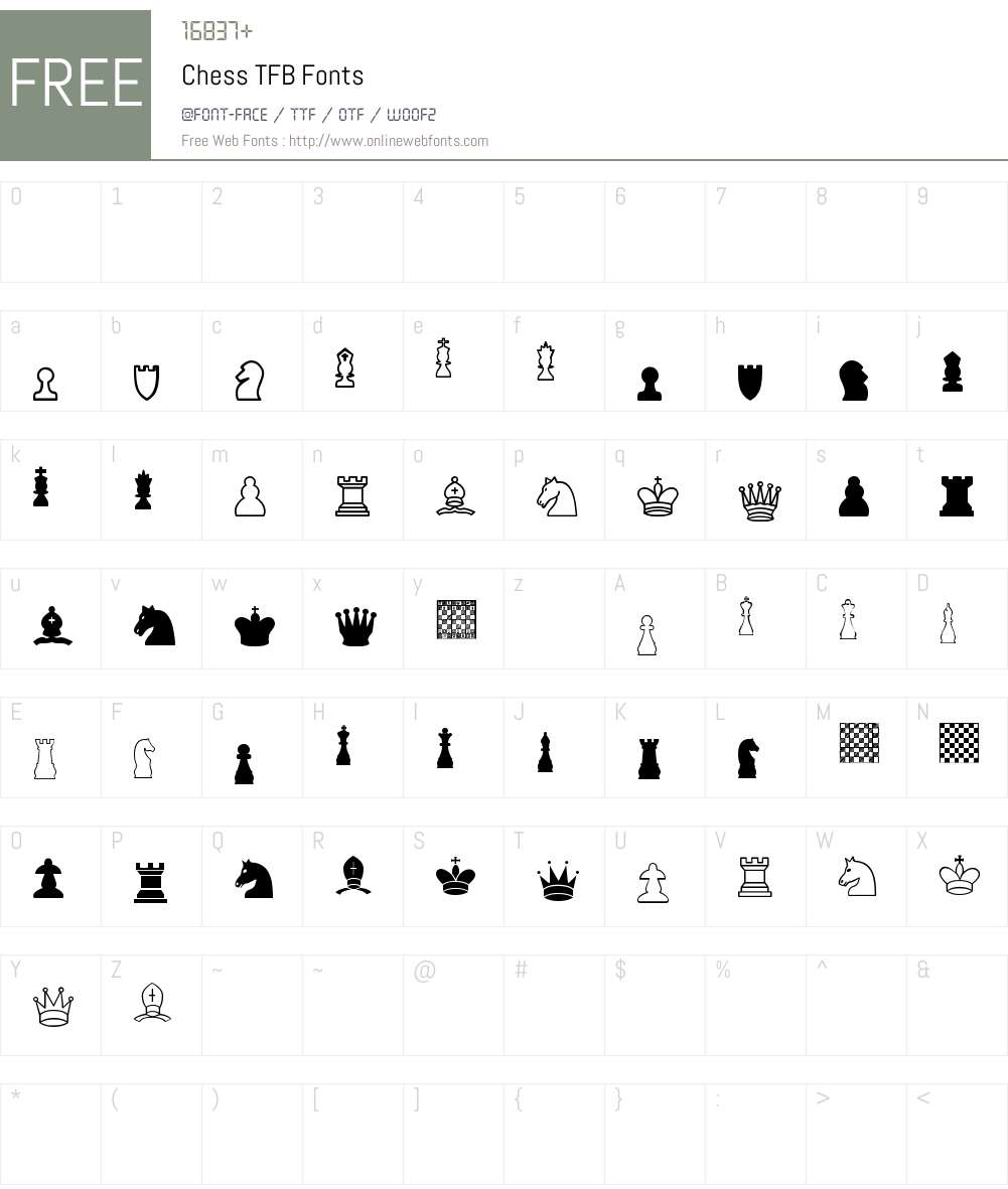 Chess TFB Font Screenshots