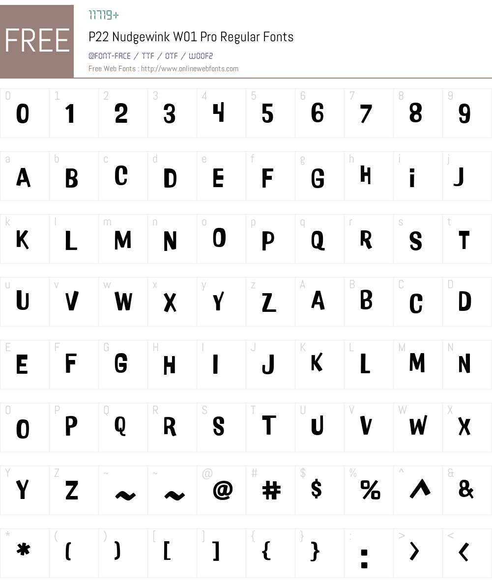 P22NudgewinkW01-ProRegular Font Screenshots