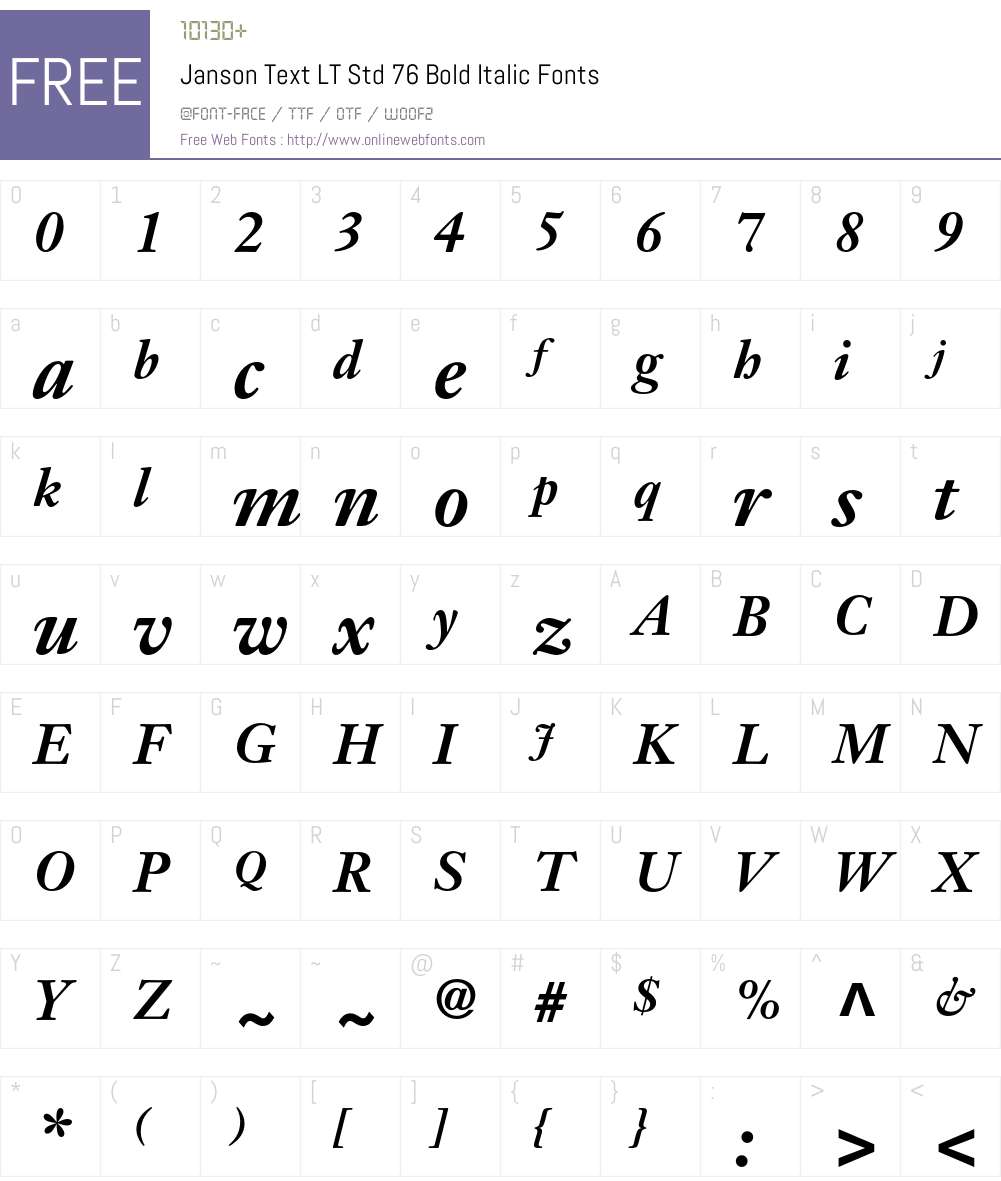 Janson Text LT Std Font Screenshots