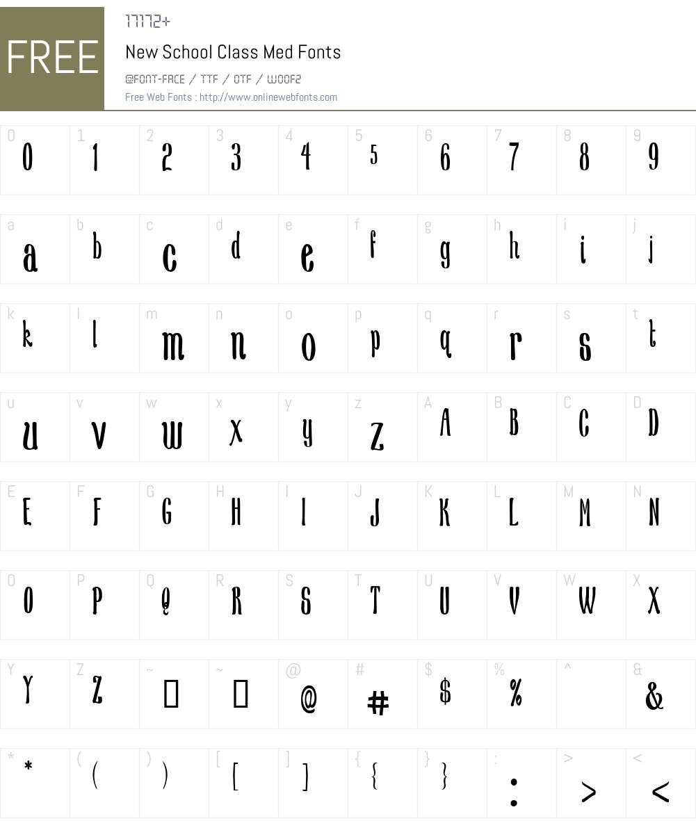 New School Class Med Font Screenshots