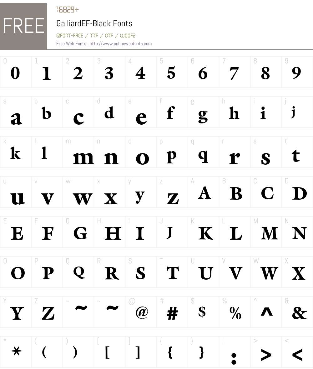 GalliardEF-Black Font Screenshots