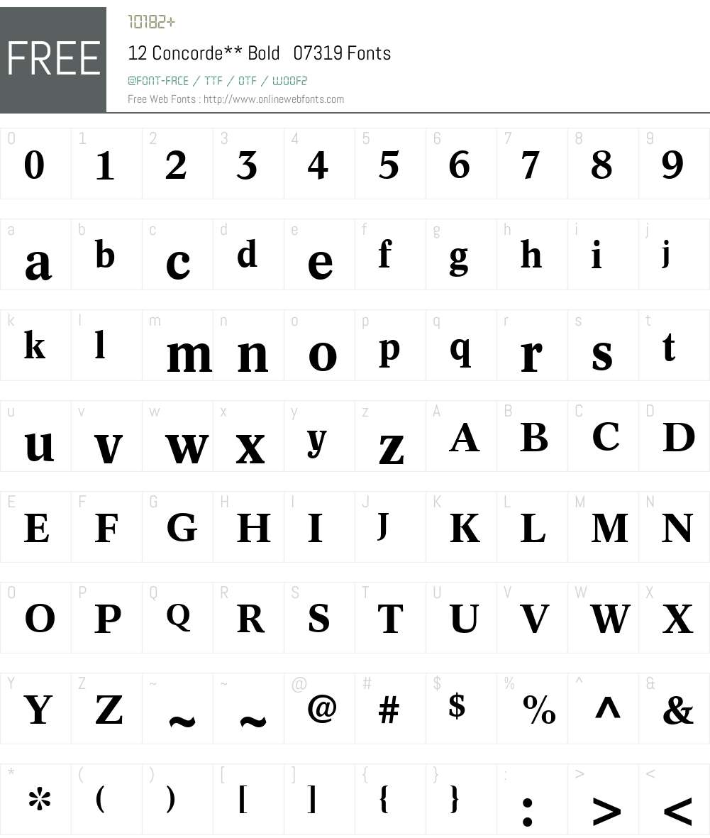 Concorde Font Screenshots