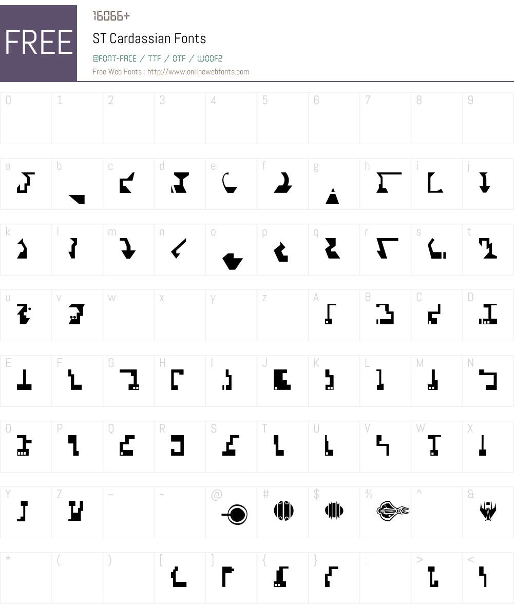 ST Cardassian Font Screenshots