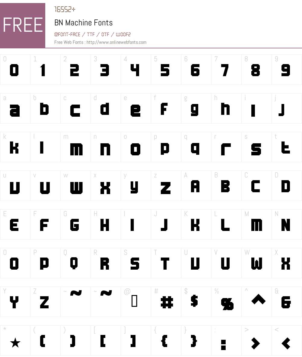 BN Machine Font Screenshots