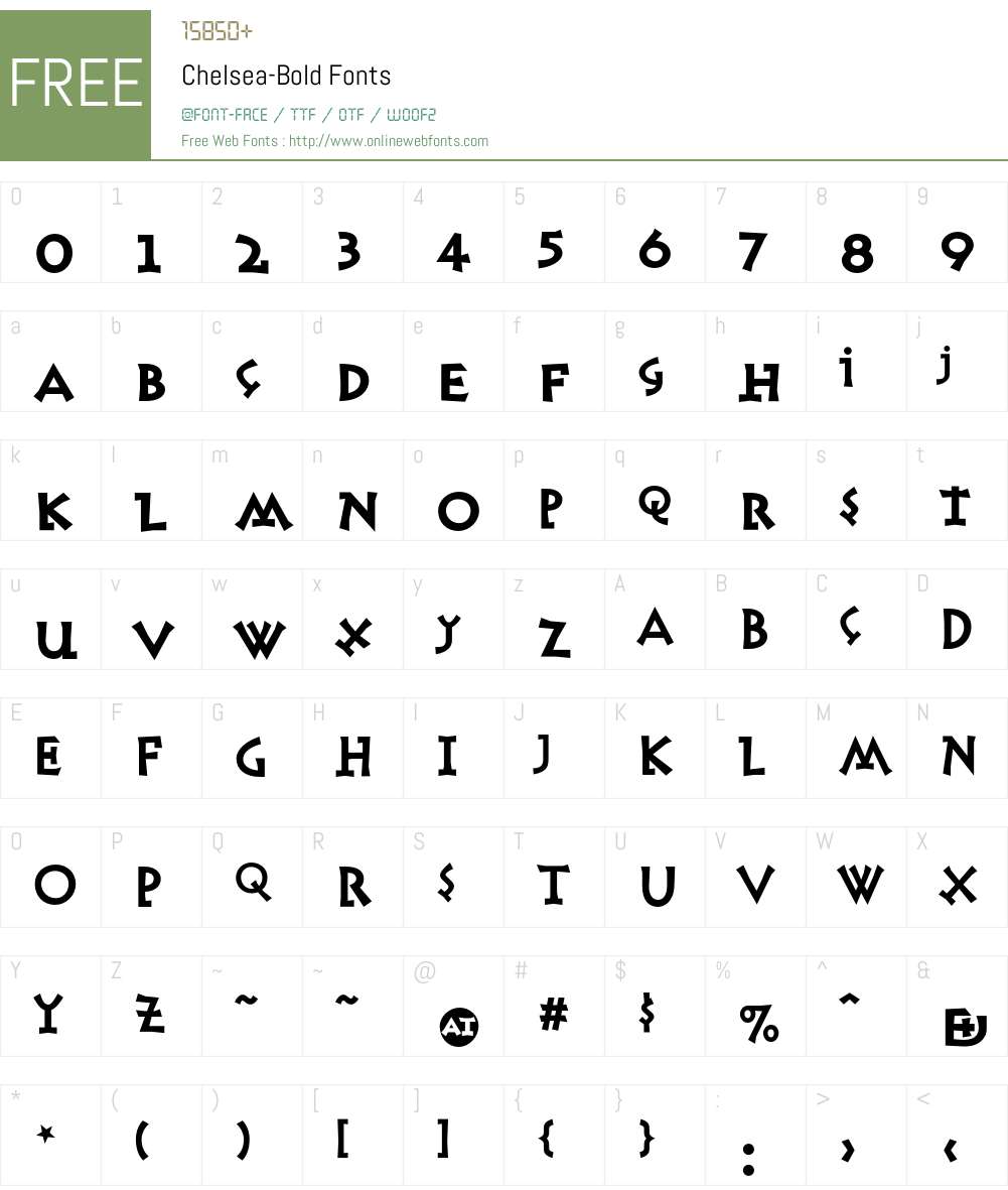 Chelsea Font Screenshots