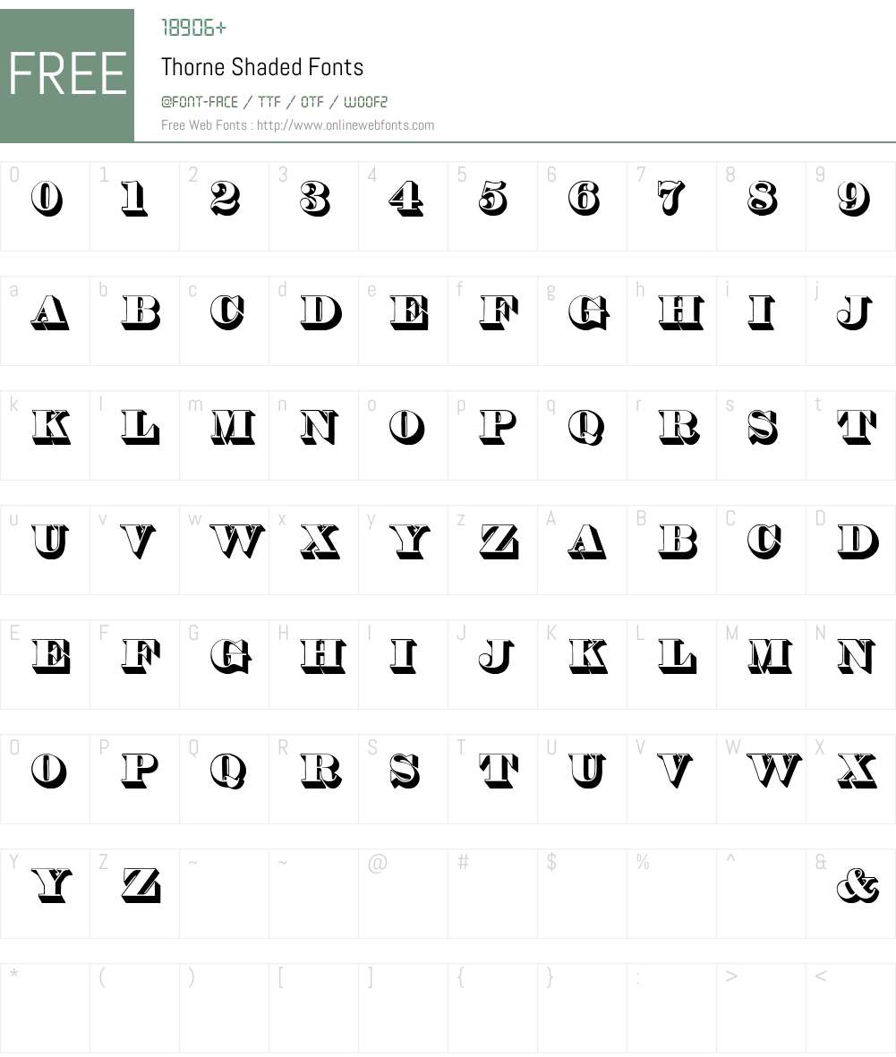 Thorne Shaded Font Screenshots