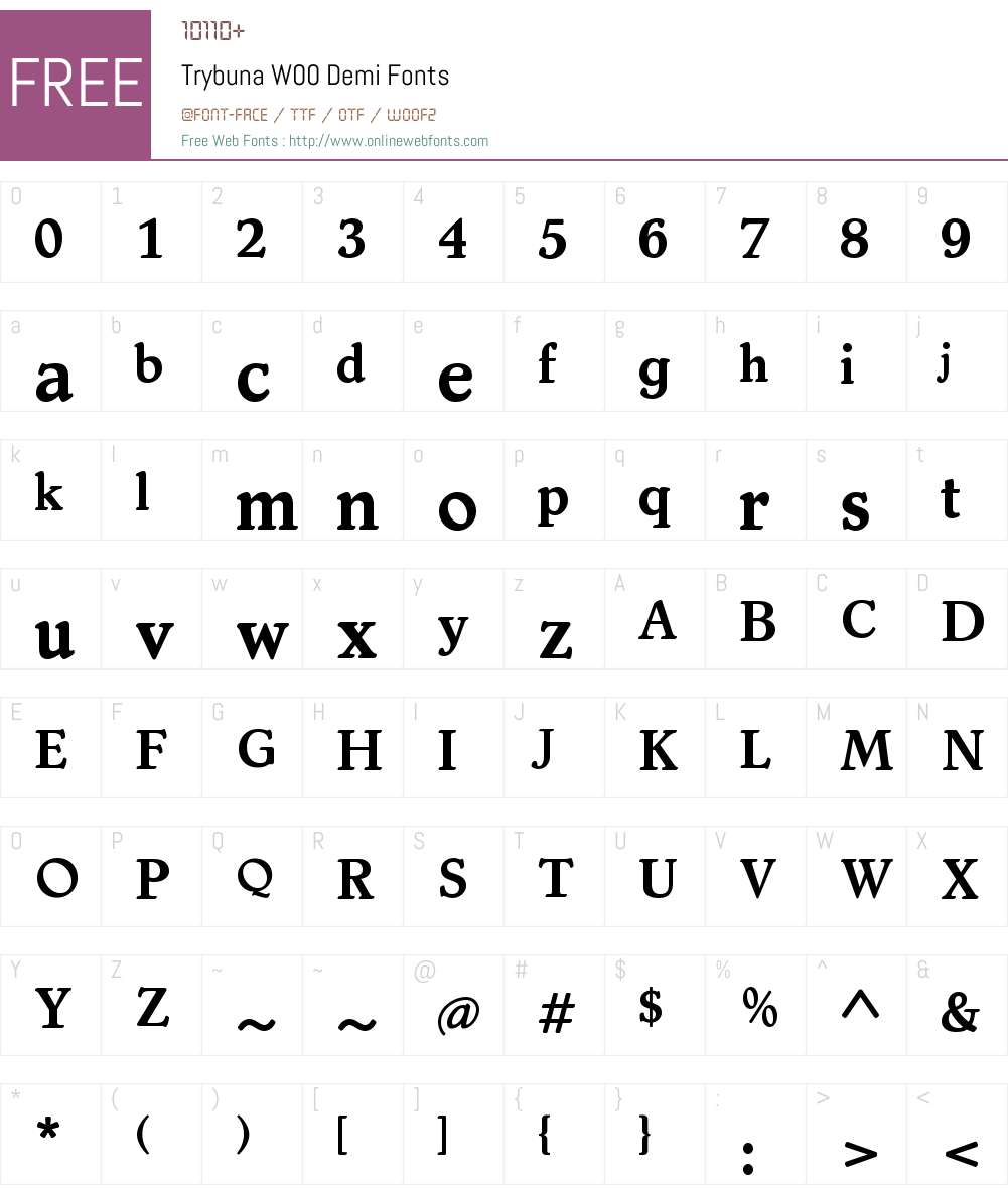 TrybunaW00-Demi Font Screenshots