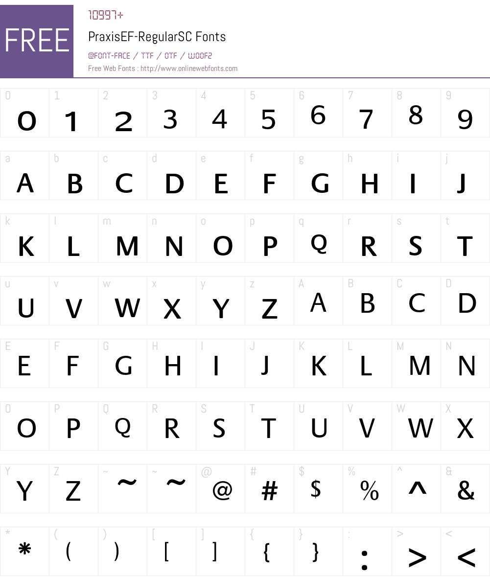 PraxisEF Font Screenshots