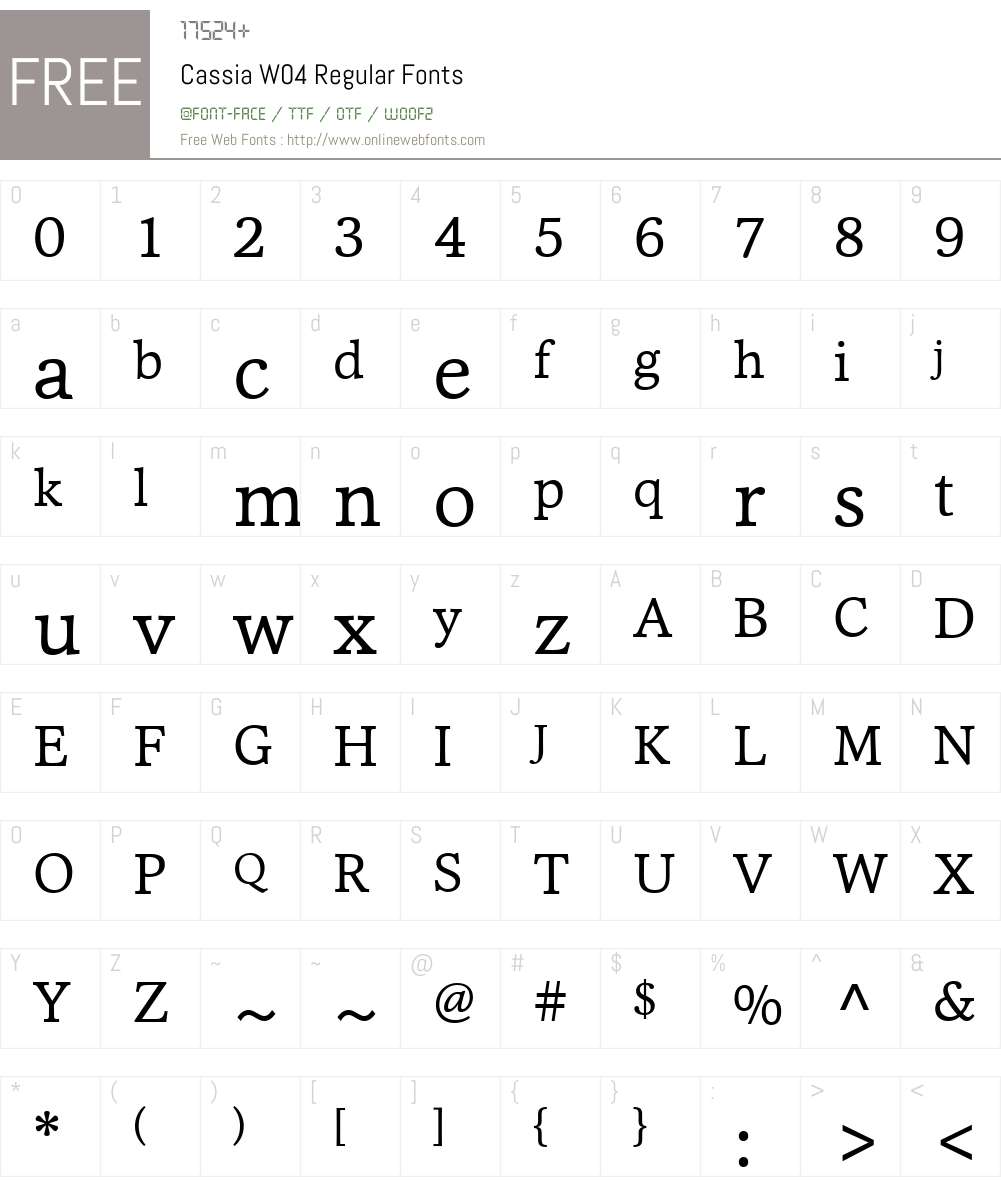 HT Cassia Font Screenshots