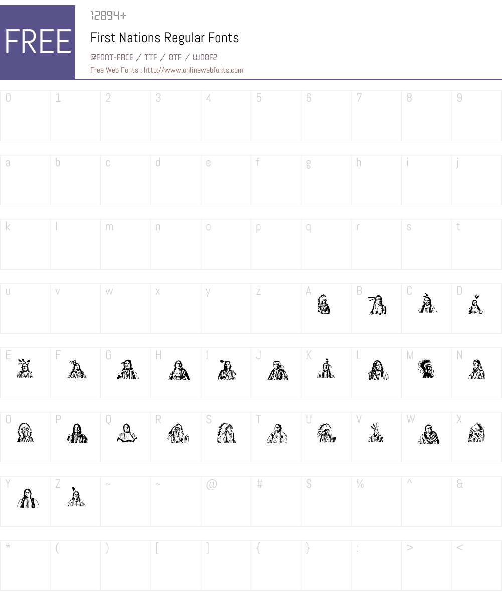 First Nations Font Screenshots